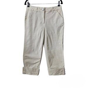 💎181 Talbots Stretch Cropped Capri Cotton Beige Pants